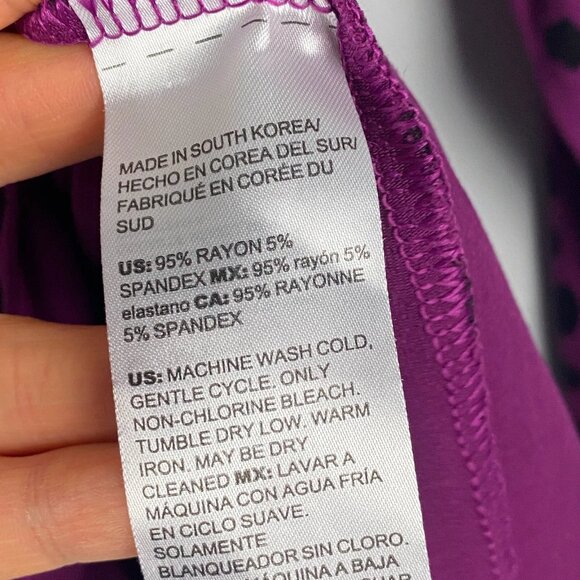 Chicos Touch of Cool Dot Layering Tee T Shirt SIze 3 US XL Purple Black - Picture 9 of 10